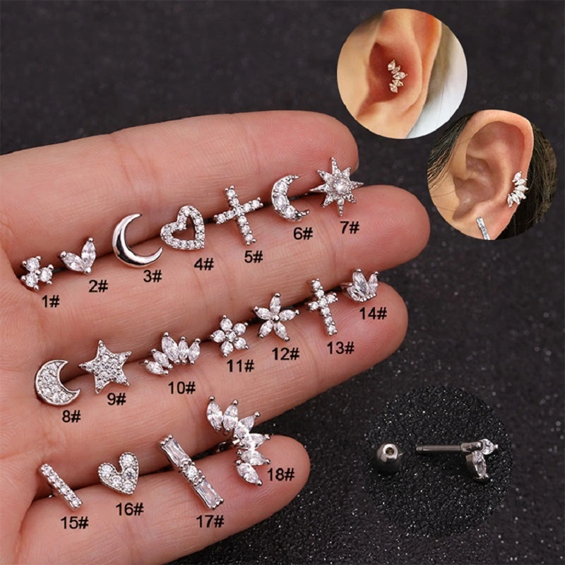 Ohrknochen Nägel Zircon Schraube Ohrstecker Frauen Ohrstecker Piercing Schmuck