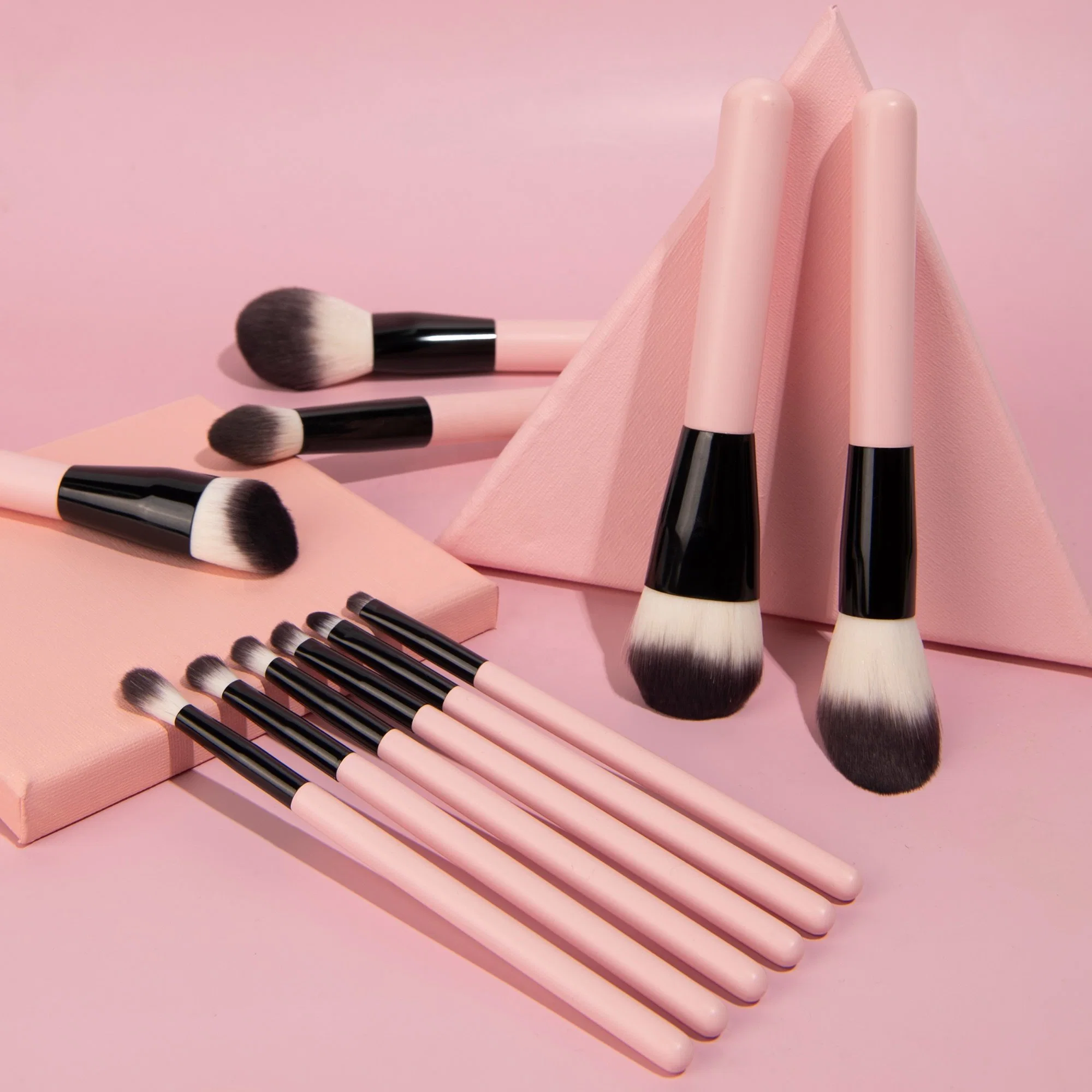 11 PCS Beauty Tools Private Label Cosmetic Eye Professional Pink Makeup Brush Set