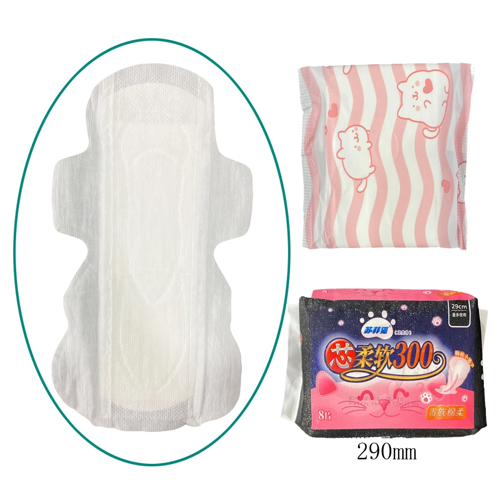Échantillon gratuit Nom de marque de la puce d'anions femmes Pads des serviettes hygiéniques serviette de table fabricant en Chine