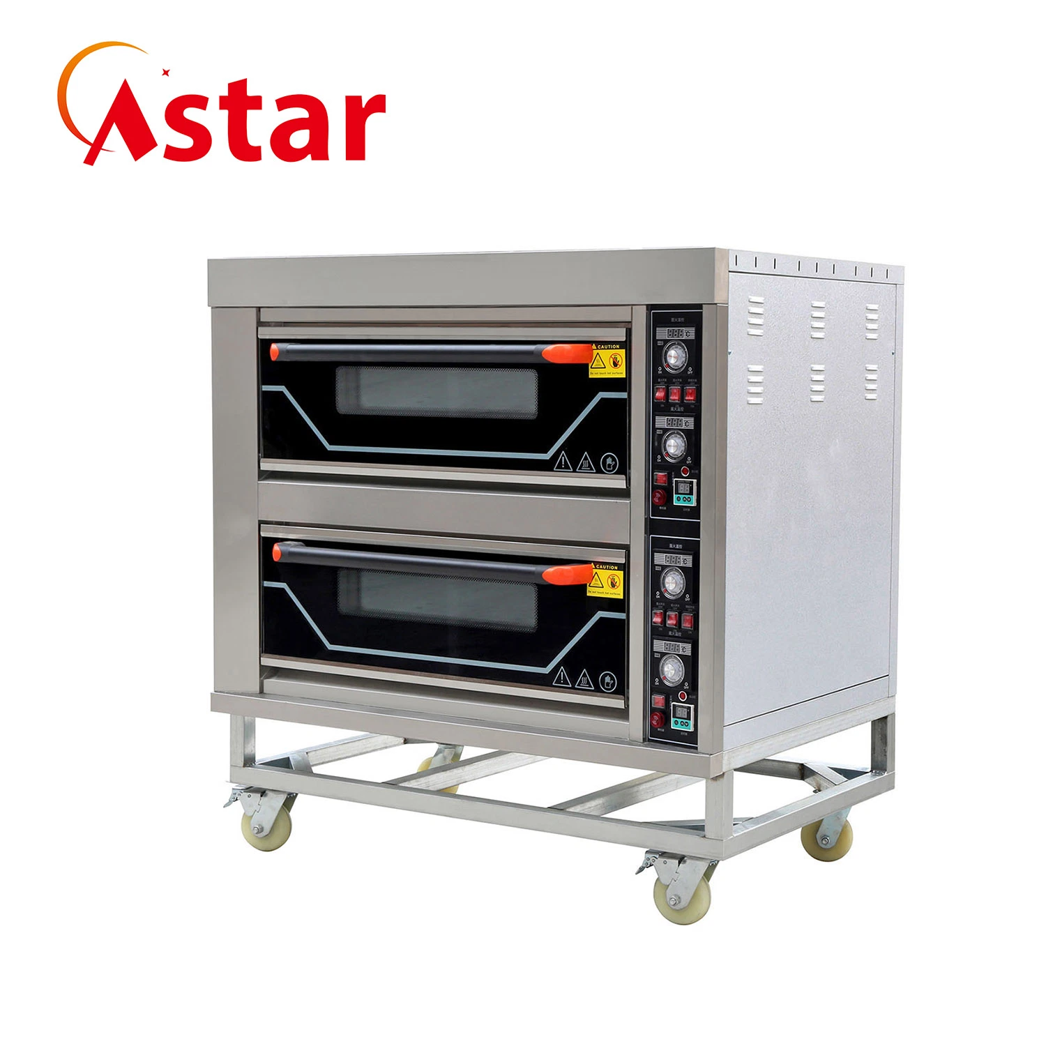 Commercial Factory Bread Baking Machine 2 Deck 4 Trays Kitchen Catering Bakery Equipment Commercial Electric Gas Biscuit Bread Pizza Deck Baking Oven