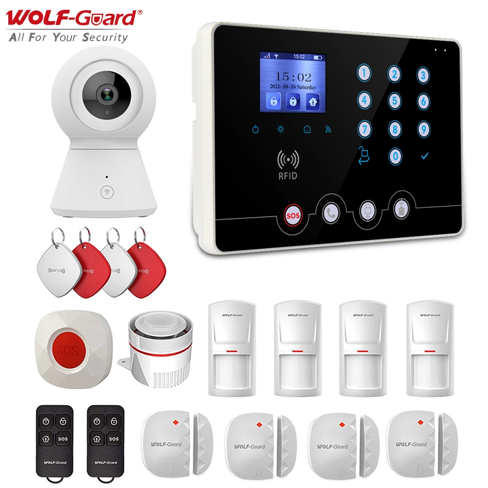 Wolfguard Smartlife Tuya 4G GSM WiFi alarma inteligente sistema de Tuya, la seguridad del hogar