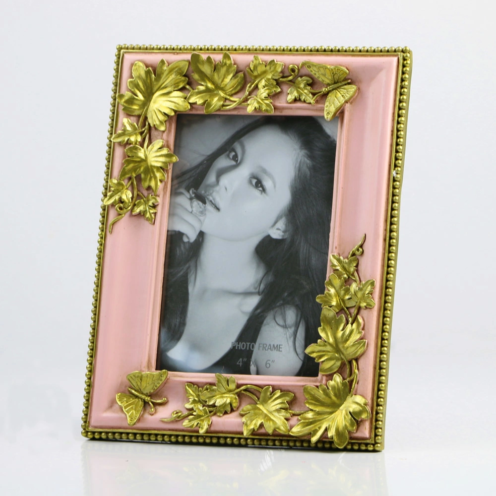 L'artisanat Or Antique Rose Fleur Photo Frame de résine Photo Frame de style européen