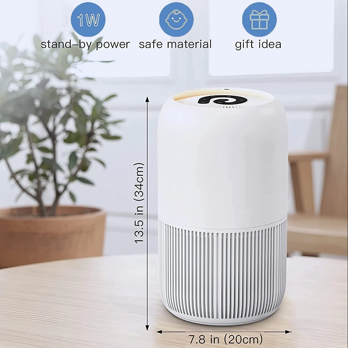 Hot-Selling Air Freshener Cadr: 100 Cfm 4 Fan Speed Bedroom HEPA Purifier with Sleep Mode Offers Child Lock