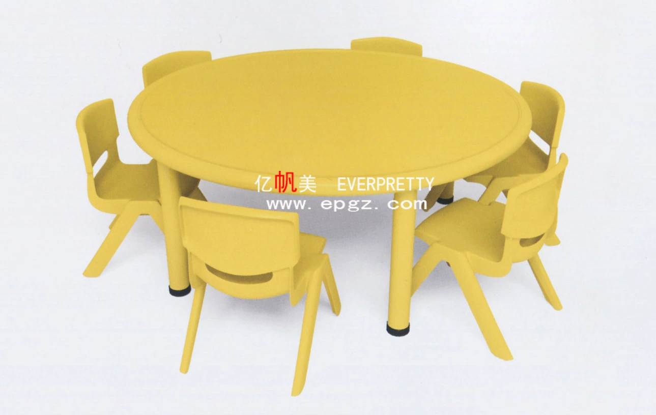 Muebles de jardín de infantes de la escuela Niños colorido juego de mesa y silla ronda