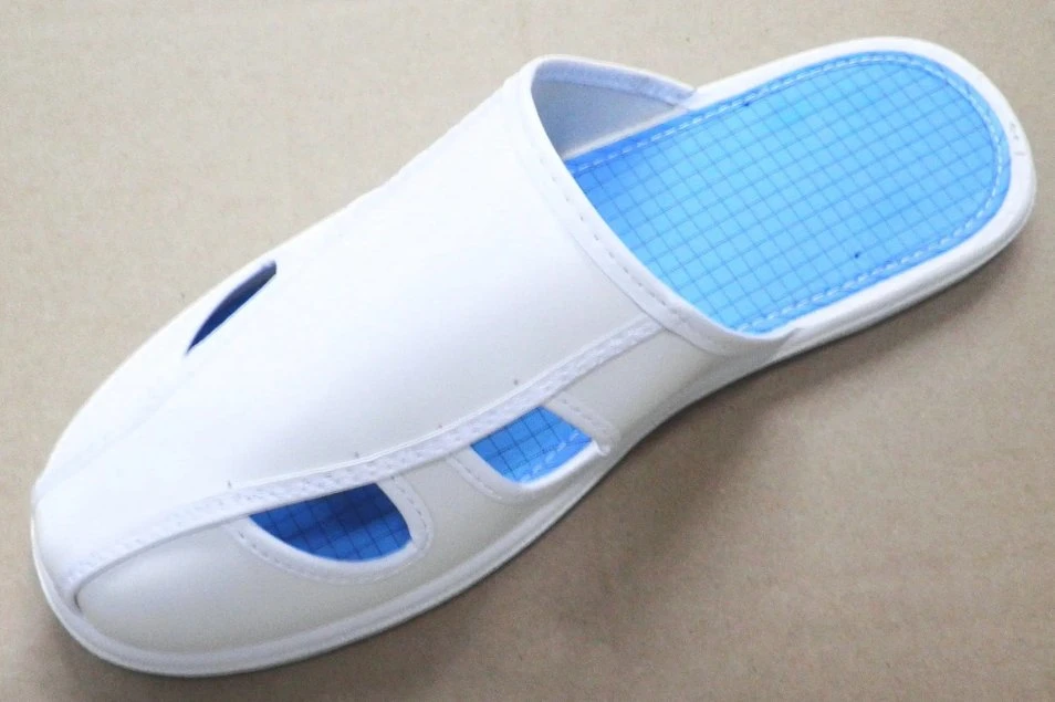 PVC Outsole Upper Four-Eye No Wrap Around The Heel ESD Slipper (SI402)