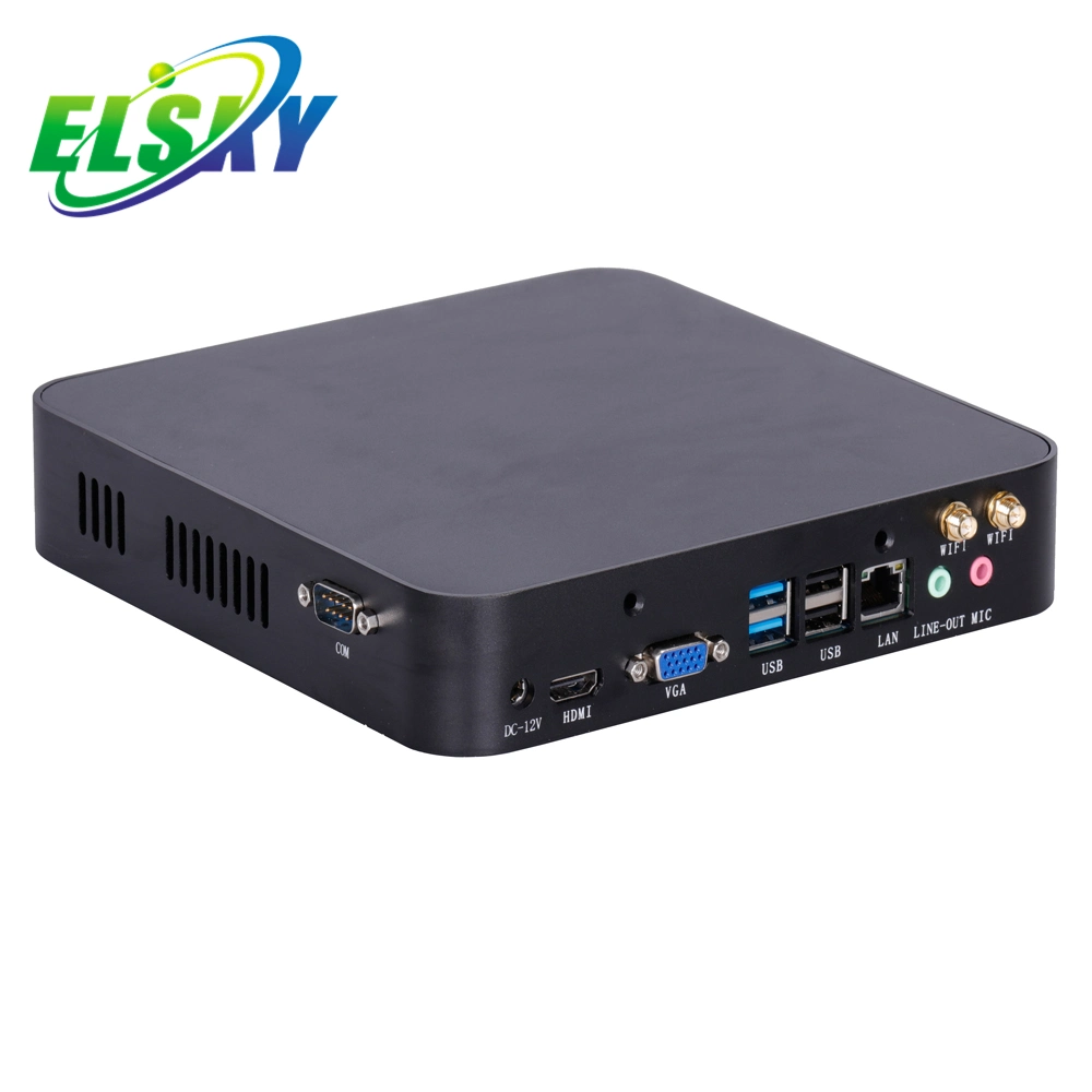 Горячая продажа Elsky 10 поколения I5 10210U с двумя LAN тонкий клиент мини-ПК X86 с 4K Dp дисплей