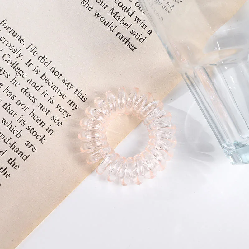 Transparent and Lovely Telephone Line Plastic Hair Ring Thin Hair Rope