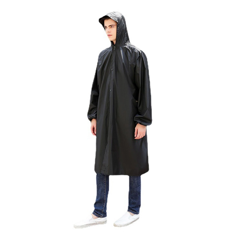 High quality/High cost performance  Wholesale/Supplier Black Fashion Rain Portable Outdoor Rain Coat with Reflective