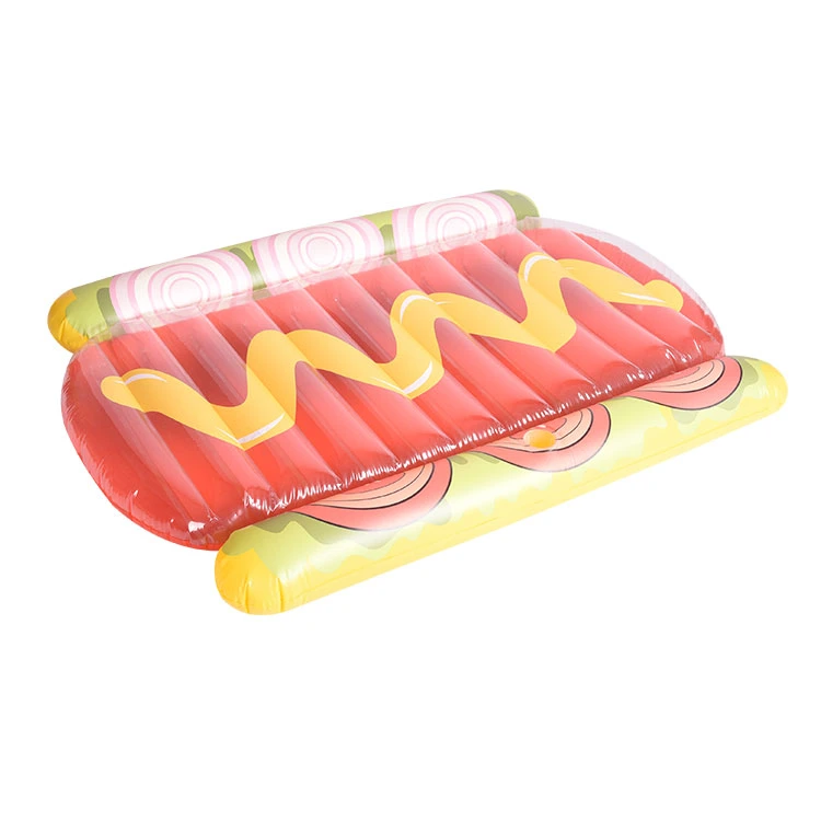 ISO9001 Factory Custom Pool Float Hot Dog Inflatable Floating Pool Raft Toy