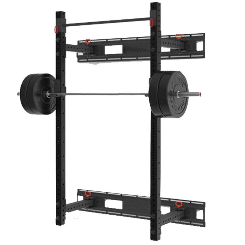 High Quality Fitness Bodybuilding Equipment Weightlifting Power Wall Mounted Folding Half Squat Rack