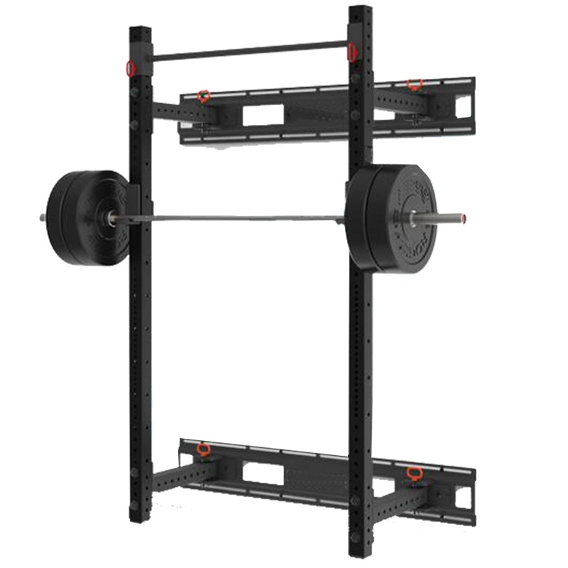 High quality/High cost performance  Fitness Bodybuilding Equipment Weightlifting Power Wall Mounted Folding Half Squat Rack