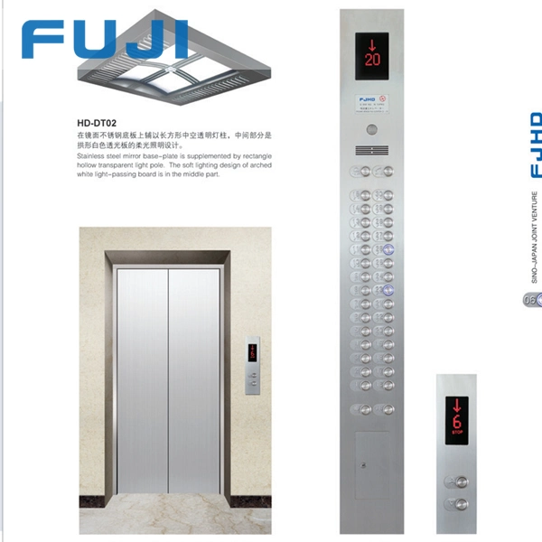 FUJI Ascenseur de passagers en acier inoxydable à finition Hairline