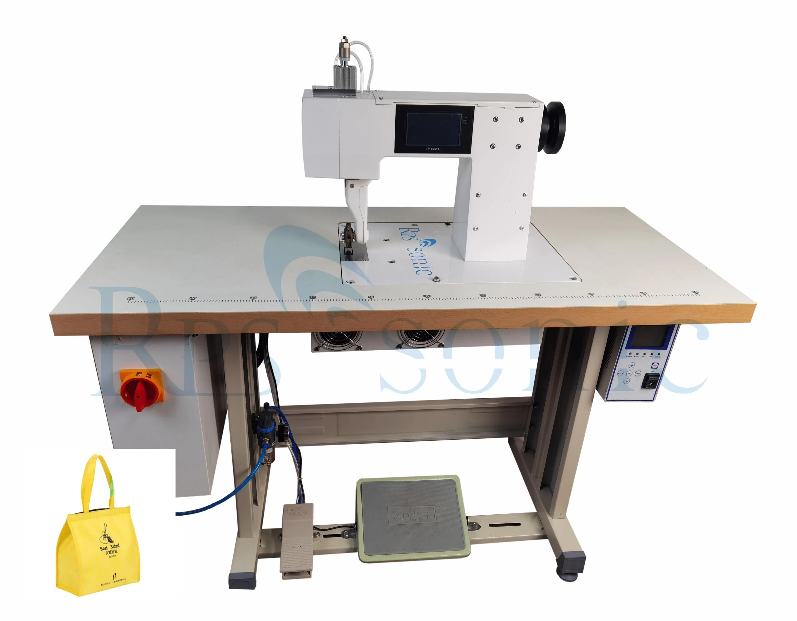 Automatically Frequency Tracking Ultrasonic Sewing Machine 20kHz 1000watt Rotary Welding Equipment