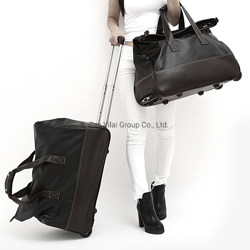 Travelling Bags Trolley Luggage Fashion Black Rolling Sports Yoga Travel Wheeled Duffle Bag for Men Women