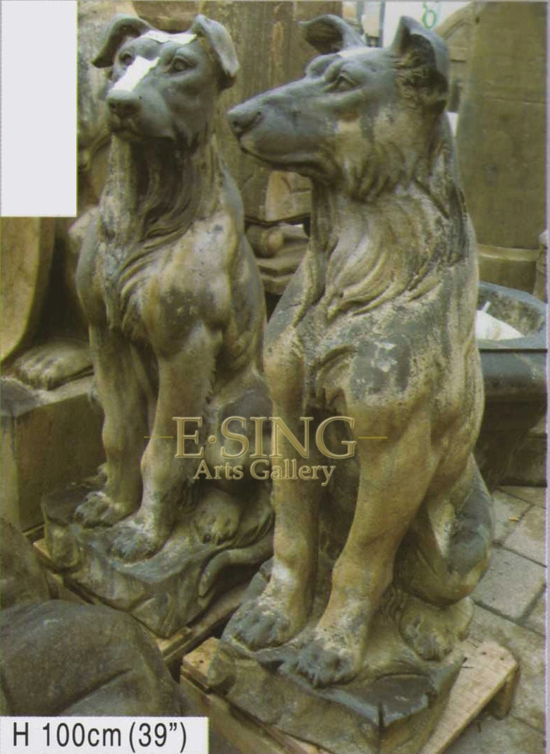 Wholesale/Supplier Custom Life Size Natural Stone Carving Dog Sculpture Antique Marble Dog