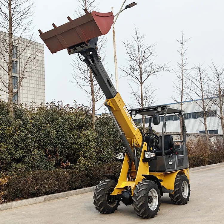 Everun 0.9ton Erel1000 small Construction farm Machinery battery Electric telescopic forklift front loader