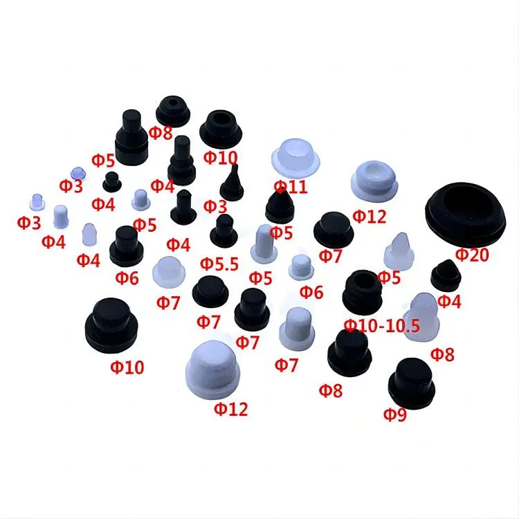 Custom Made T Shape Dustproof and Waterproof Silicone Rubber End Caps Rubber Plugs