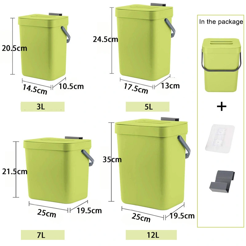 Wholesale/Supplier Simplicity Wall Mounted Waste Bin with Slide Open Kitchen Hanging Trash Bin Waterproof PP ABS