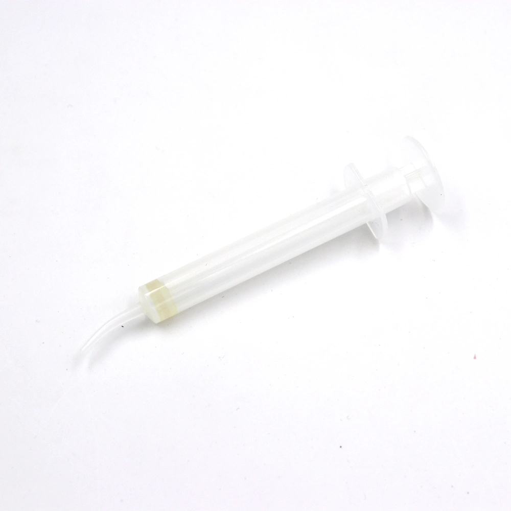 Material PP dentária curvo seringa de 5 ml com Anel de Vedação