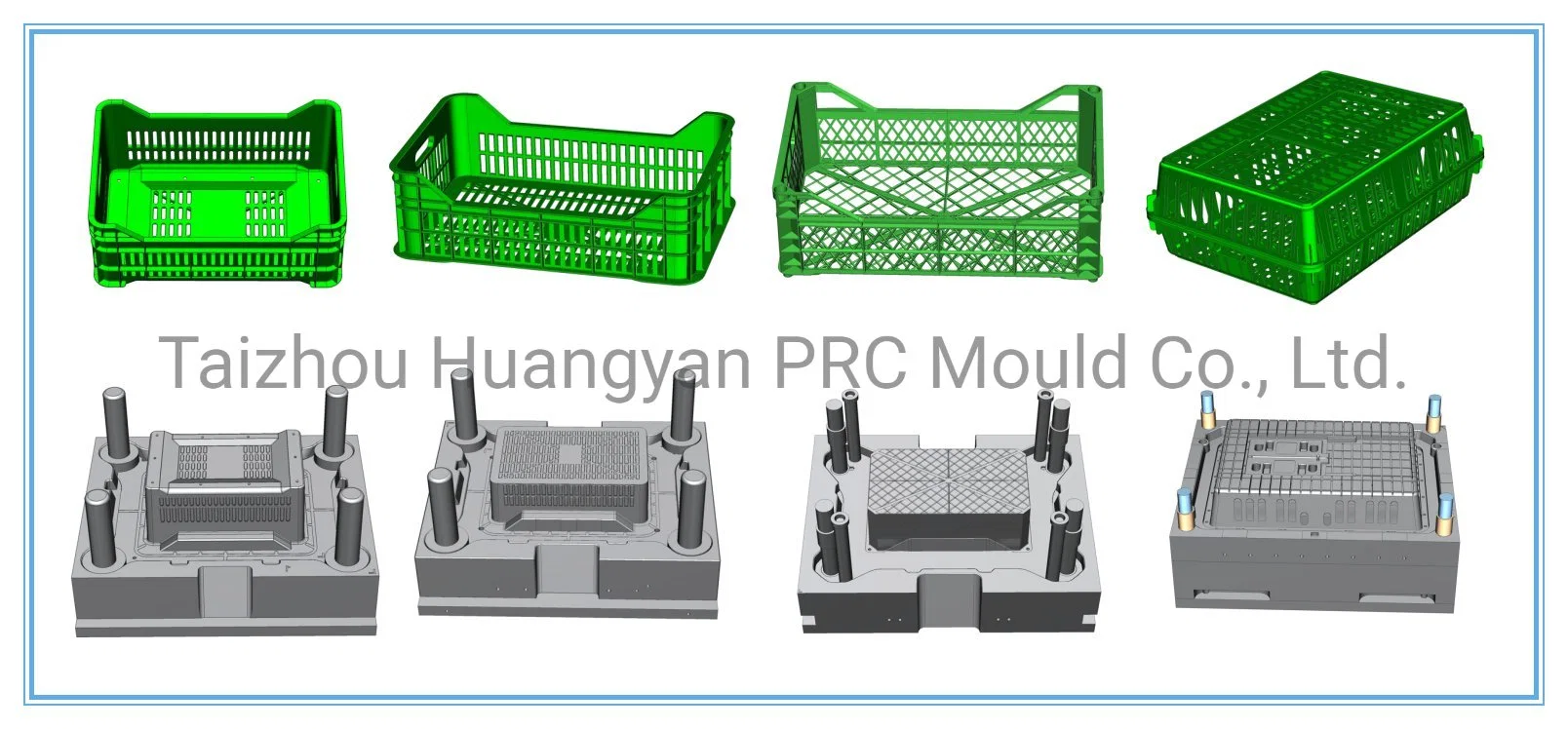 Inyección automática de plástico Transporte de la rotación de la herramienta carne Vegetal de mariscos Frutas Molde de Caja de Crate de Caja de leche de Pepsi 718h P20 Metal