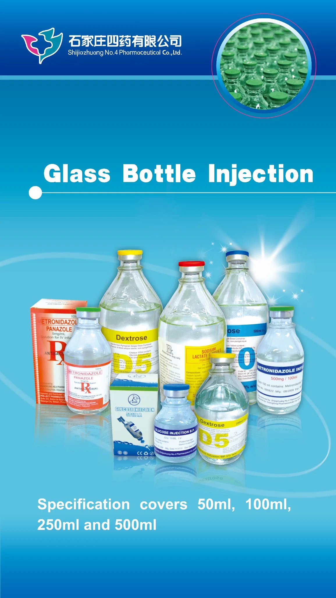 Paracetamol Injection 100ml: 1000mg Glass Bottle