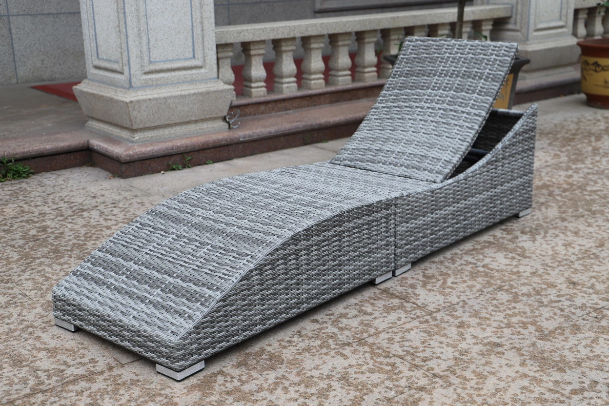 Wholesale/Supplier Hotel Outdoor Garden Rattan Lounger Aluminium Furniture Sun Lounger Chaise Sun Lounger