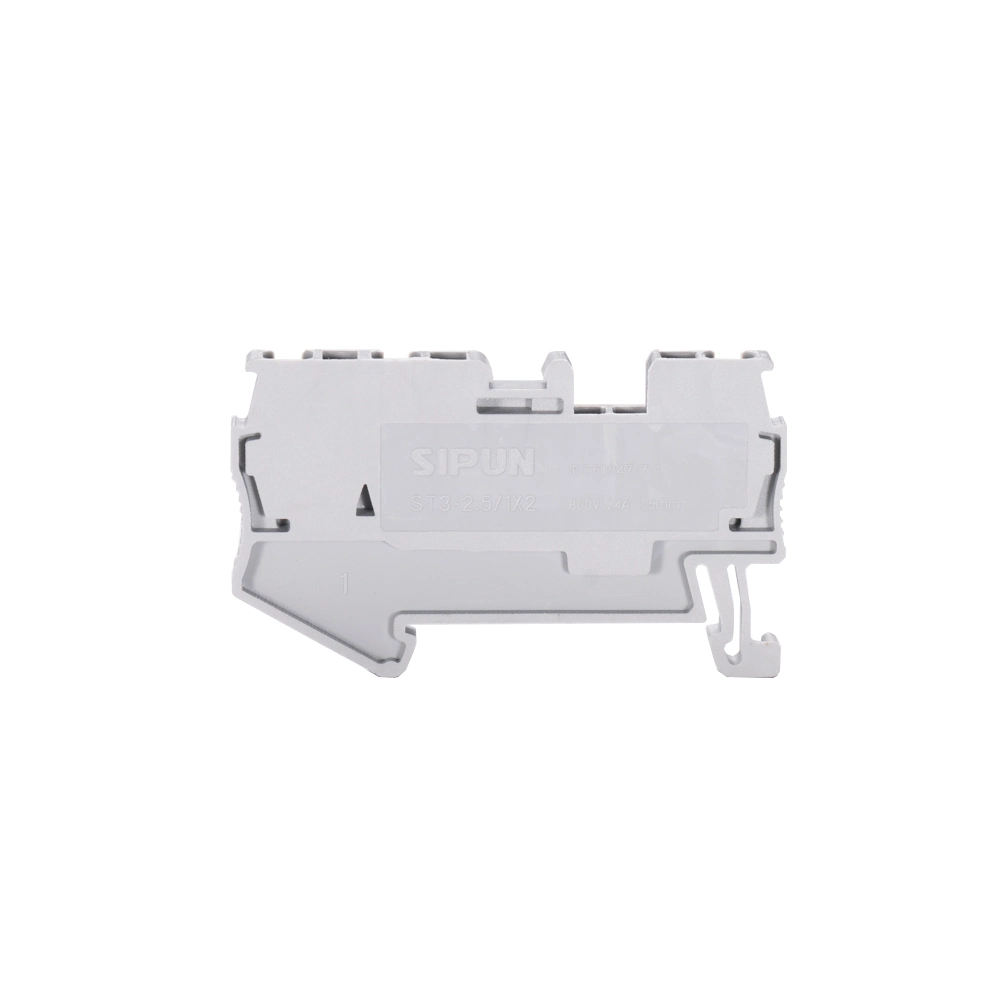 2.5mm DIN Rail Mounting Screwless Spring Cage Twin Terminal Block