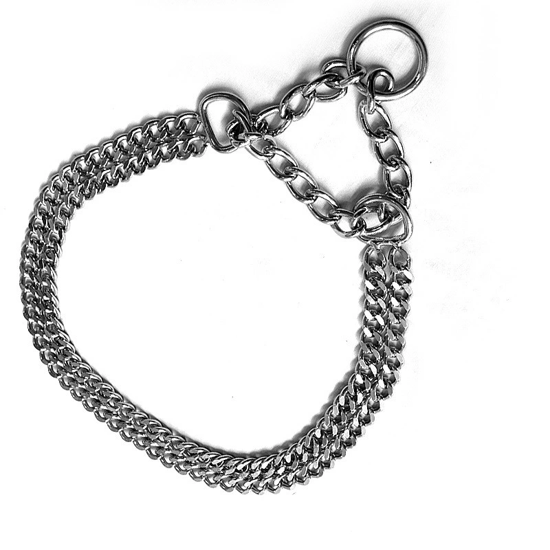 Stainless Steel Pet Products Dog Collar Chain Ring Large Dog Pet Training Triangular Chain Collar