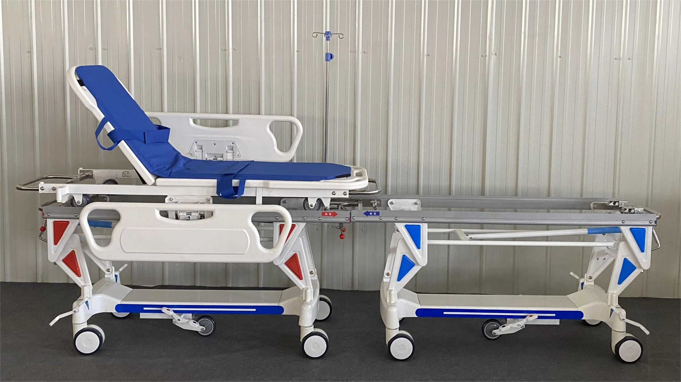 Emergency Patient Transport Stretcher Trolley Bed with Side Rails