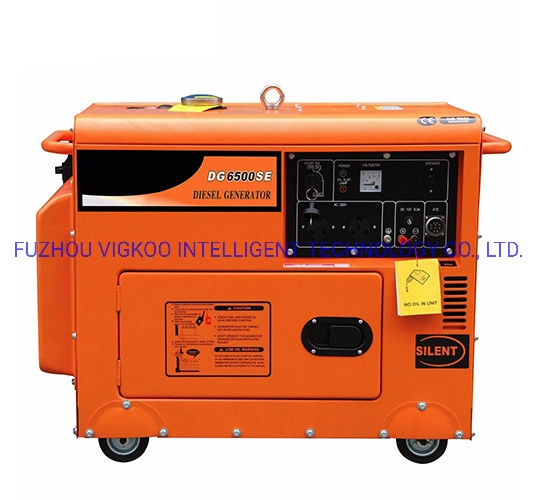 China Manufacturer 4.5/5.0kw Soundproof Air Cooled Silent Electric Start Diesel Portable Power Generator Set Dg6500se with CE and Euro V