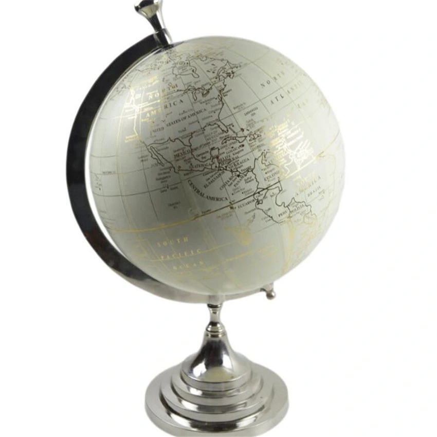 Desk Globe Wooden Stand Globe Polished Finishing World Map Globe