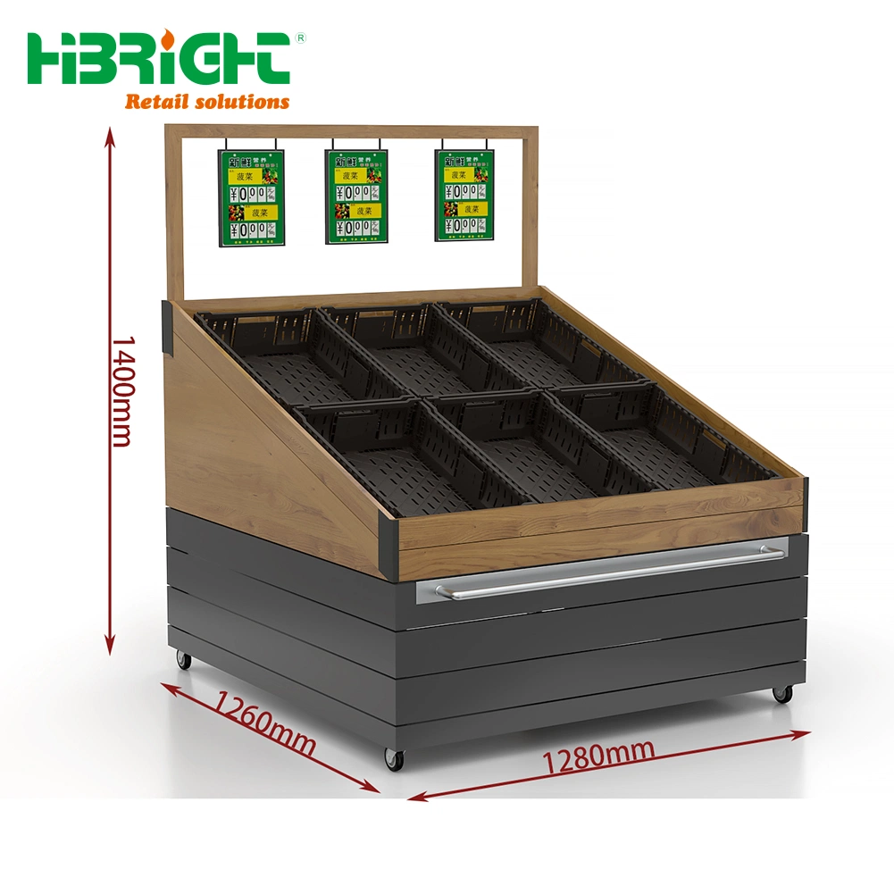 High quality/High cost performance  Wooden Promotional Display for Vegetable Shop