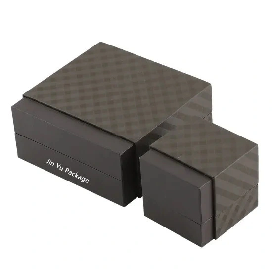 Custom Luxury Black Plastic Hinge Jewelry Packaging Storage Boxes Wholesale/Supplier