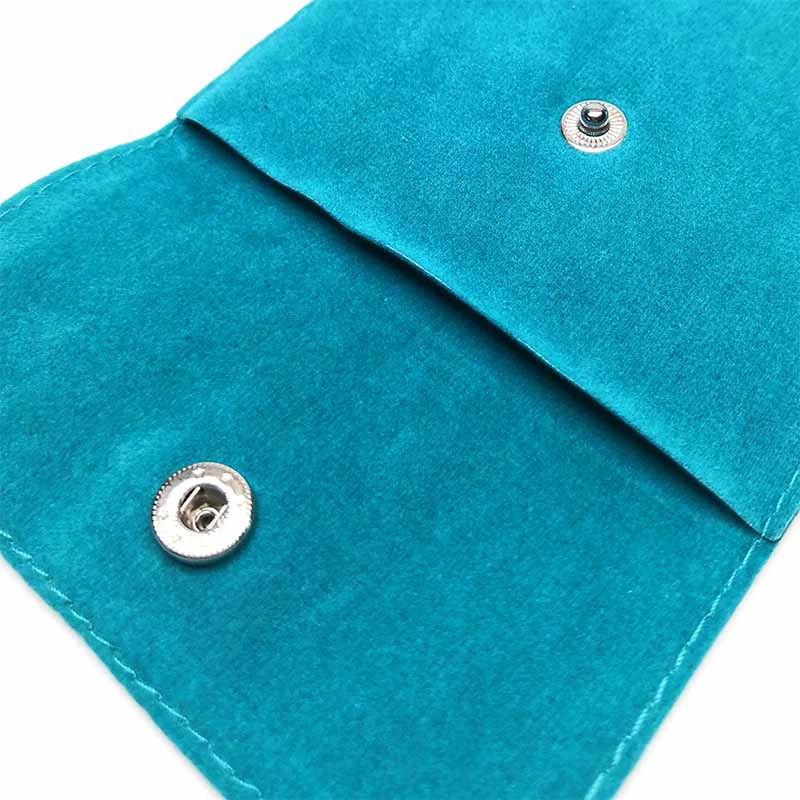 Customized Jewellery Envelop Flap Velvet Jewelry Dust Pouch with Button