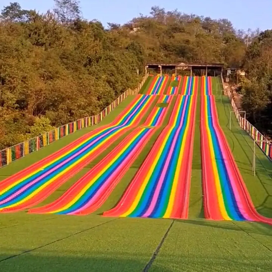 Popular Outdoor Playground Amusement Fun Park Rides Equipment Plastic Rainbow Rainbow Dry Snow Tubing Slide