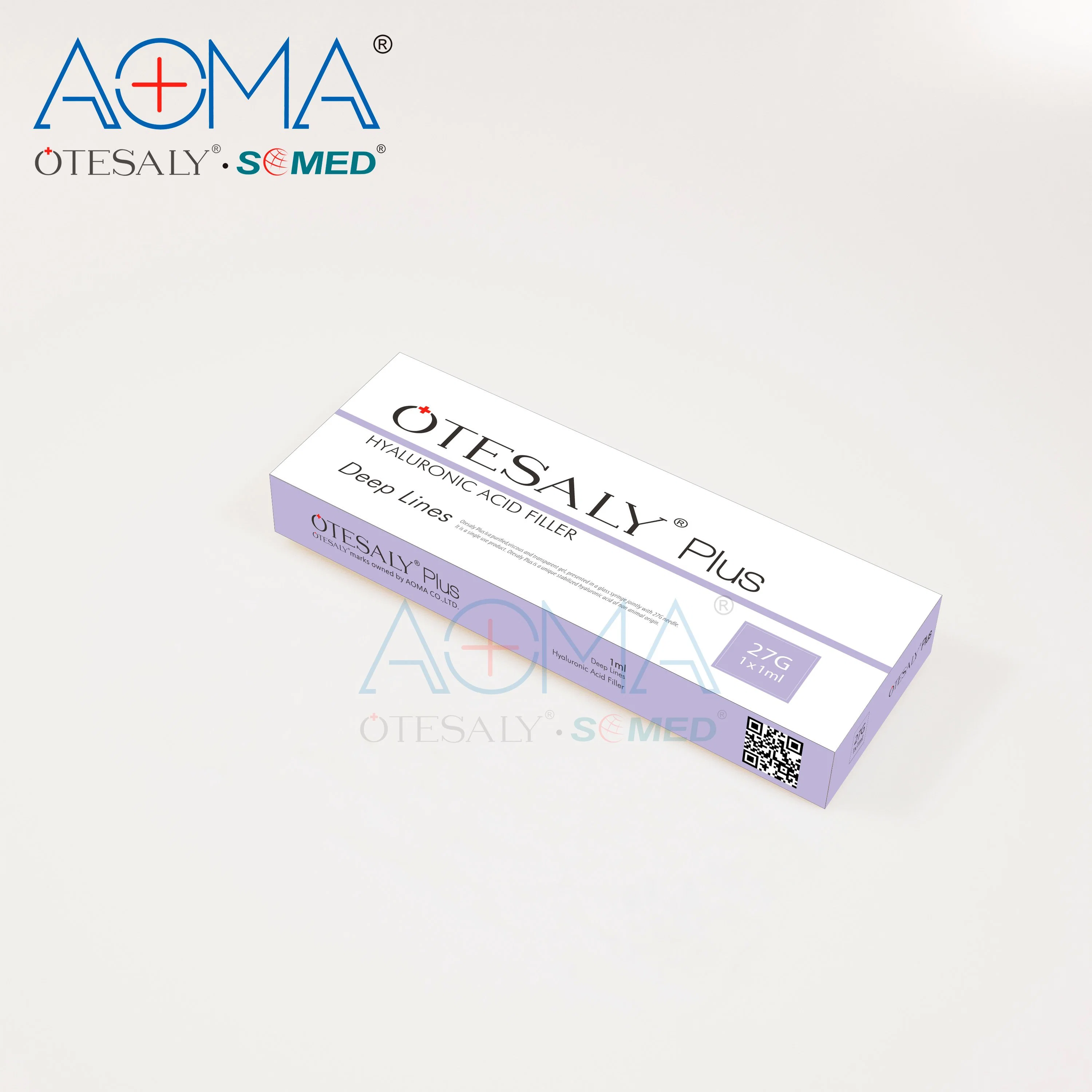 Linha profunda de 1 ml com melhor qualidade CE Aoma Otesaly Plus Bdde Hyluronic ácido OEM Tear olho rasgo cocho bochechas cuidado facial Enchimento dérmico de lábios injetável anti-enrugamento