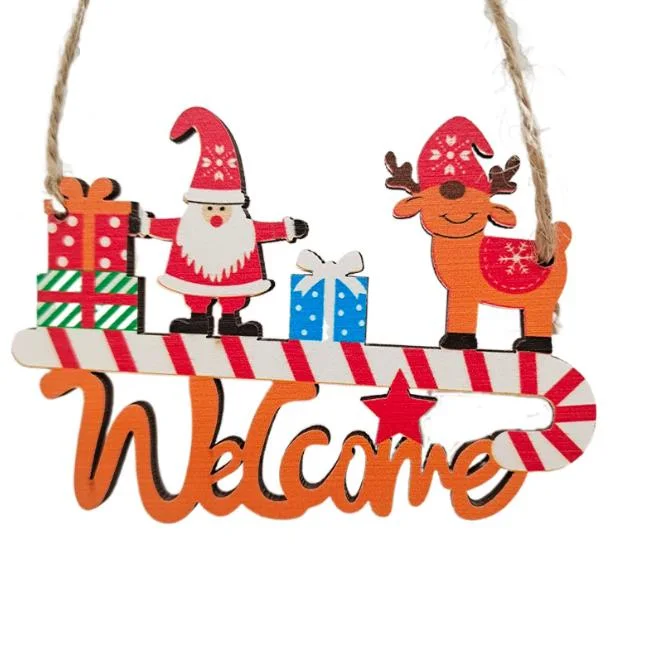 Wholesale/Supplier Wood Craft Christmas Hanging Sign Home Indoor Outdoor for Wall Window Decorations