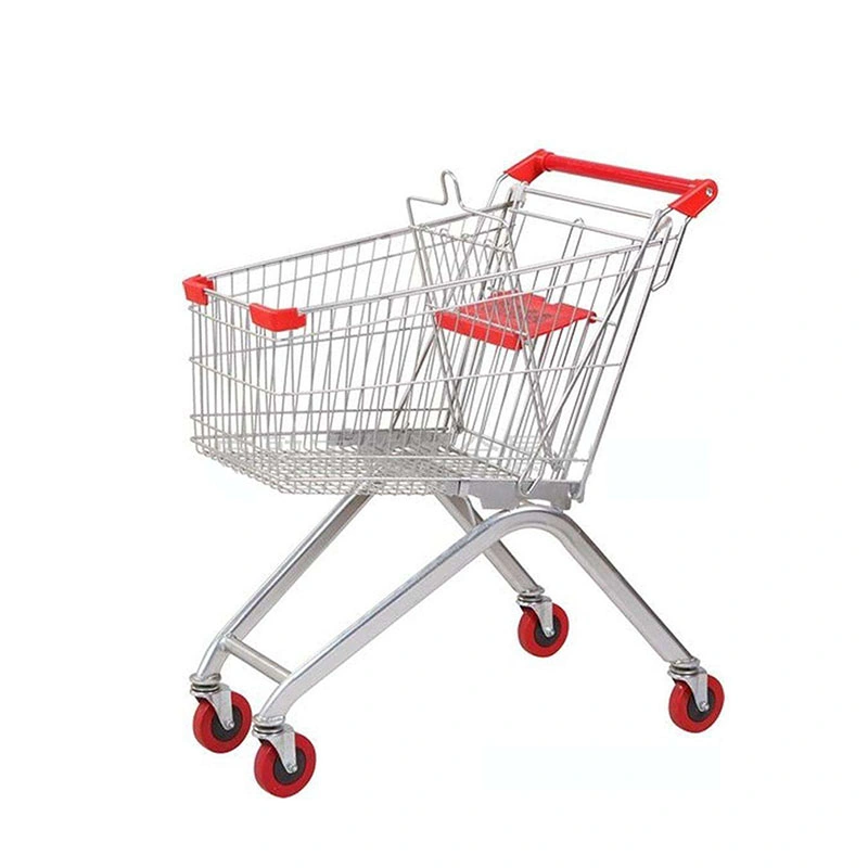 Custom Supermarket Metal Grocery Cart with Child Seats