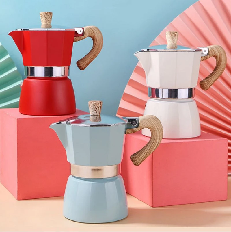 Design clássico Café Café colorido em alumínio colorido e ecológico Espresso Fabricante