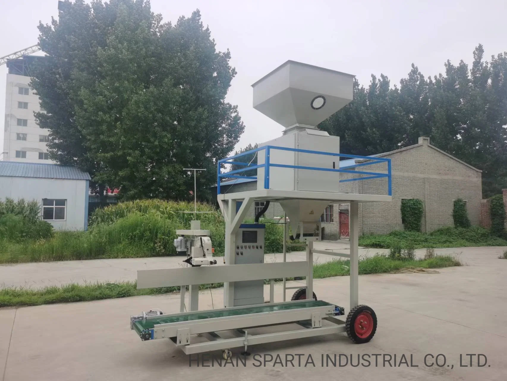 5-50kg Granule Grain Rice Sugar Bean Bag Packing Machine with Conveyor and Sewing Machine