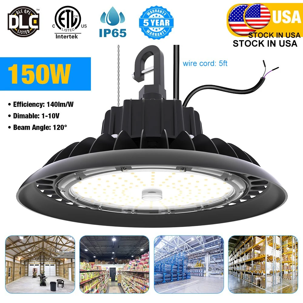 Hook Bracket Chain Installation ETL Dlc SAA CE 150W LED High Bay Light 100W Highbay LED Motion Sensor 200W 240W