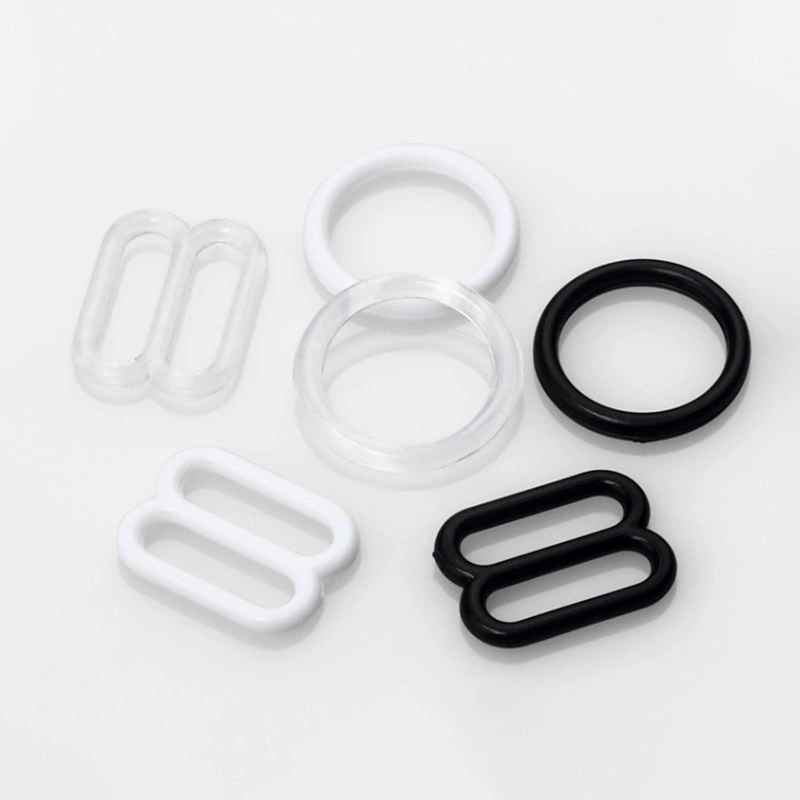 Best Price 12mm Transparent Bra Plastic Clear Ring Slider and Hook Underwear Accessories