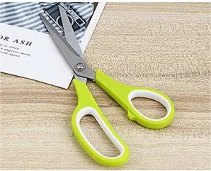 Affordable Sharp Stainless Steel Color Rubber Plastic Scissors