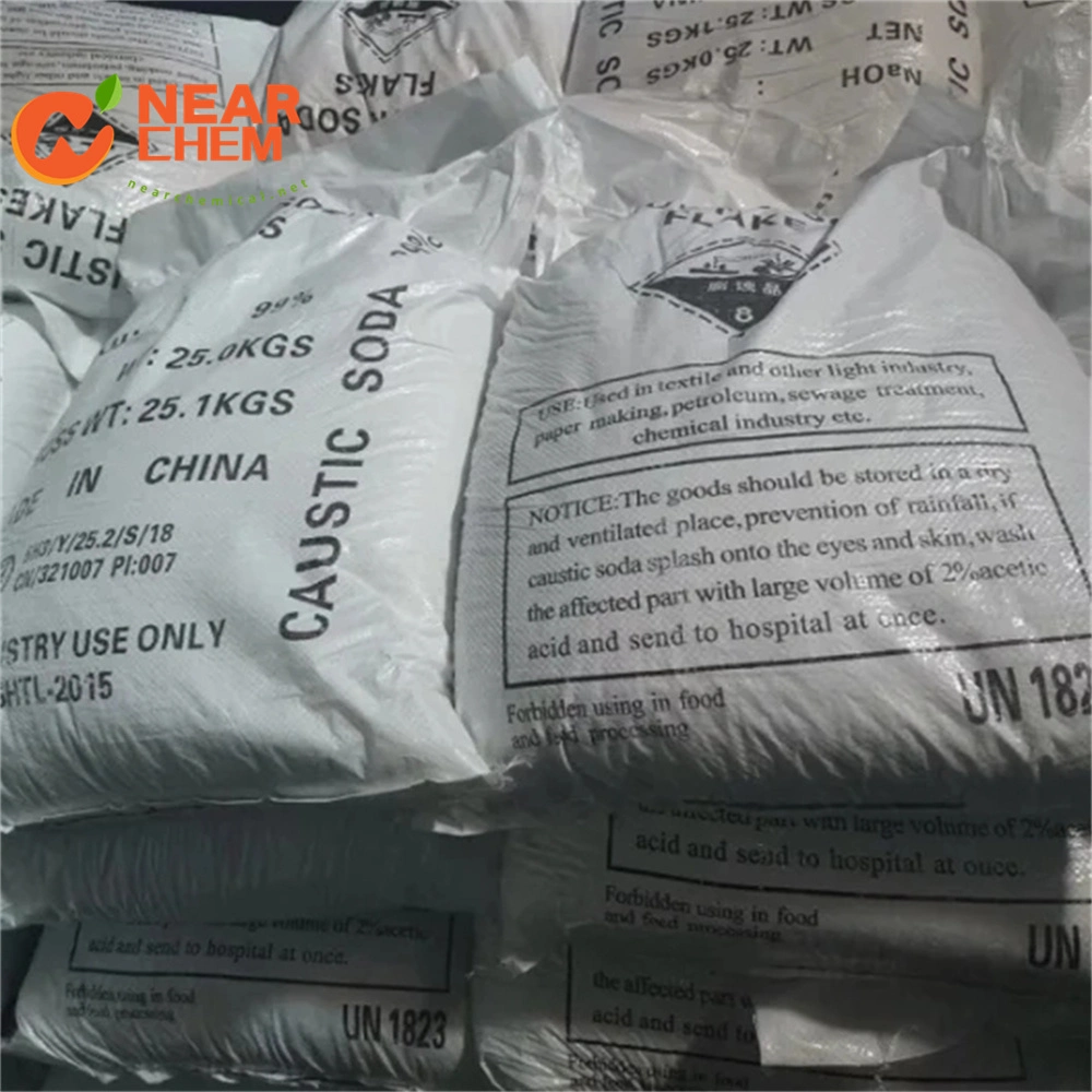 White Flakes Potassium Hydroxide / Caustic Potash / 99% Potash KOH Soda Flakes with Industrial Grade