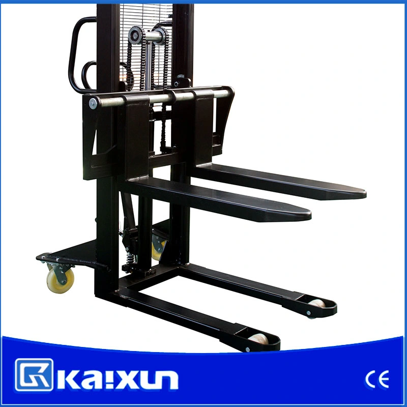 2t 2.5m Manual Hydraulic Pallet Stacker with Adjustable Forks