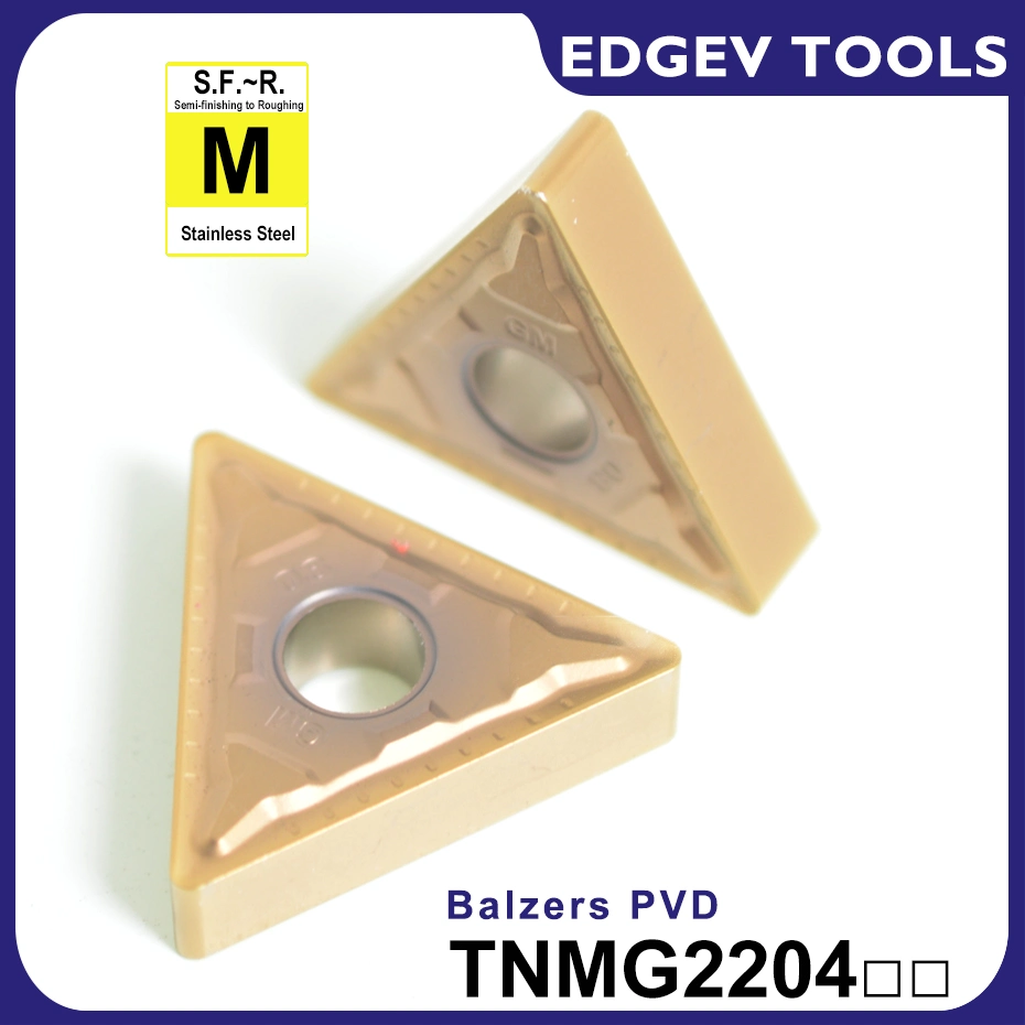 Edgev Tnmg220408 Tnmg220412 CNC Lathe Turning Tools Carbide insere processamento Aço inoxidável