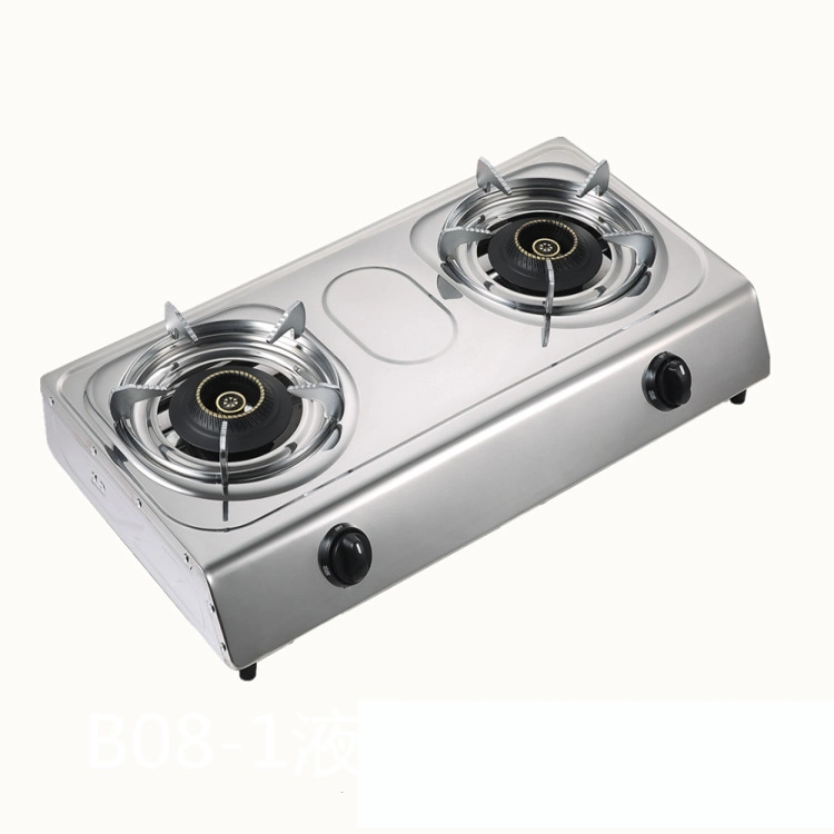 4kw Hot Sale Table Top 2 Burner Gas Stove with Stainless Steel