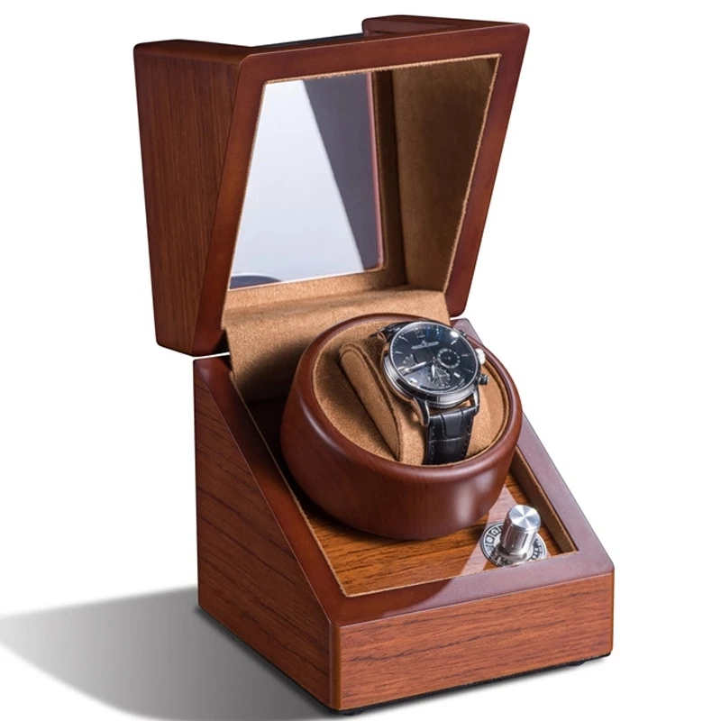 High quality/High cost performance 1+0 Single Wood Automatic Mechanical Watch Winder Box Winding Rotator Case Cabinet Battery Remontoir Watchwinder