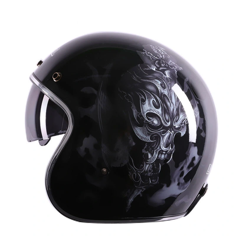 Personalized ABS ECE Scooter Helmet DOT Pen Face Motorcycle Racing Full Face Mask Helmet Retro Harley