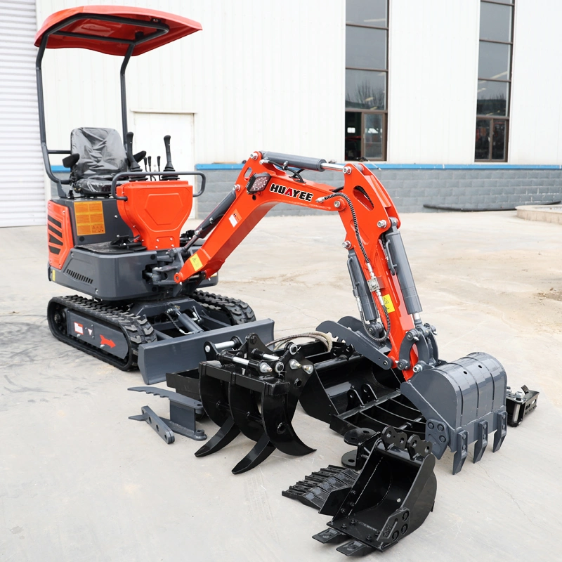 Fabricant chinois de mini-pelles Huayee Kubota CE/EPA Mini Digger 1 tonne Micro Bagger 1,2 tonne Mini Excavatrice 1000 kg Prix d'usine Ventes Livraison gratuite